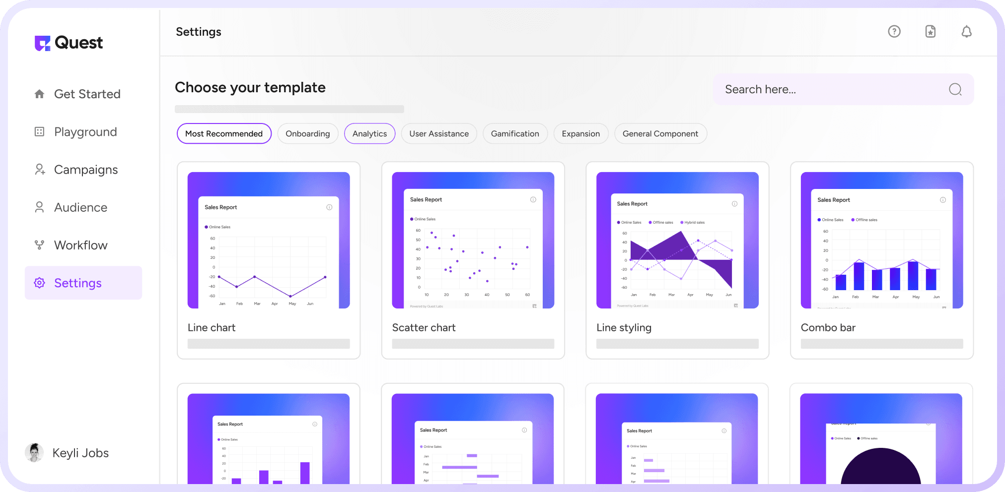 Screenshot of UI kit dashboard