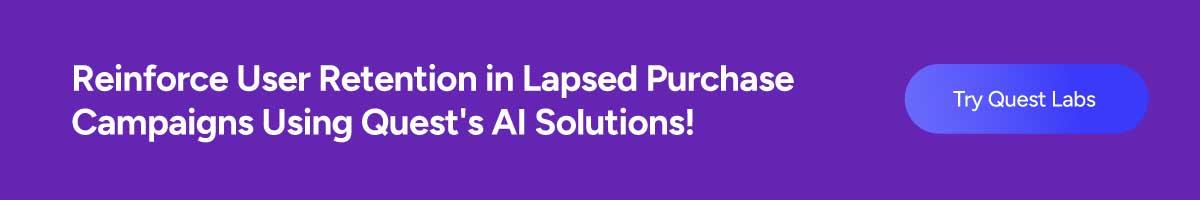 Reinforce User Retention in Lapsed Purchase Campaigns Using Quest's AI Solutions!