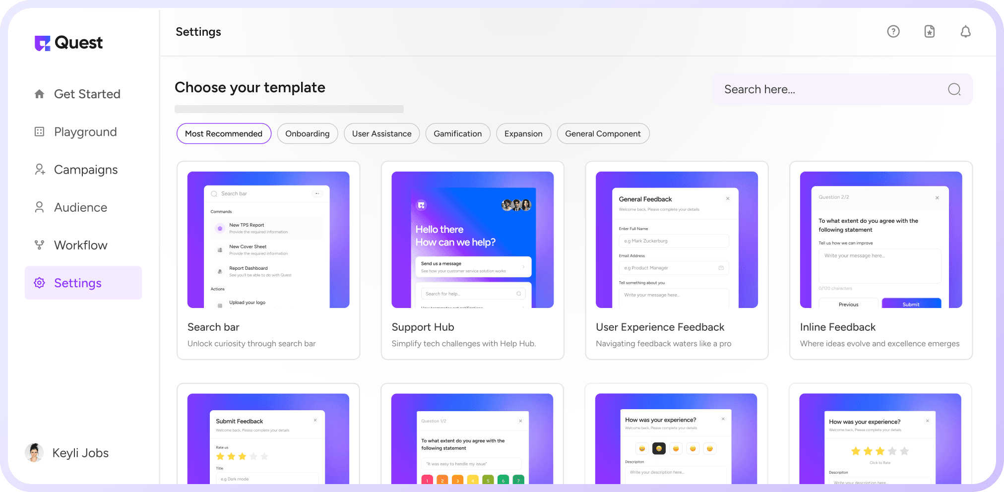 Screenshot of UI kit dashboard